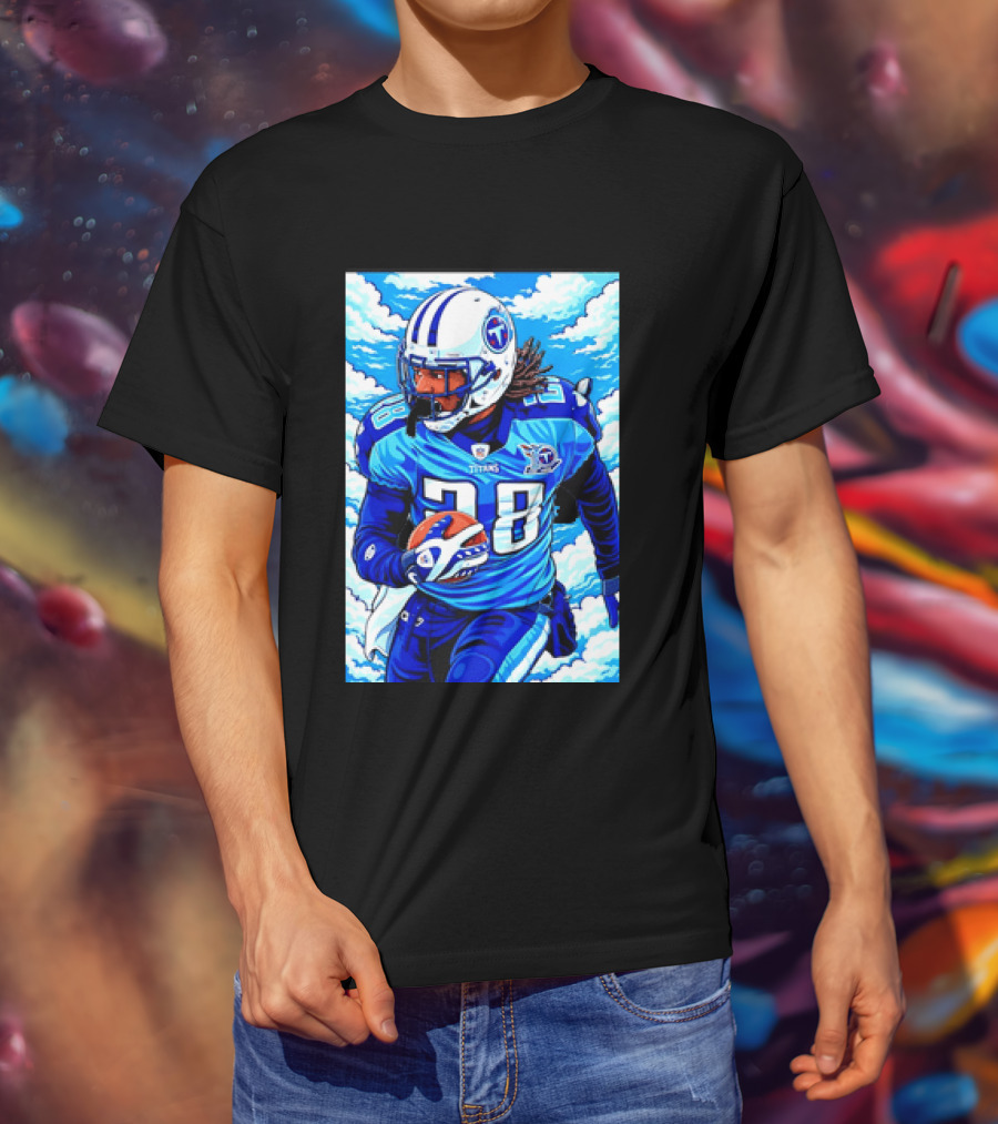 Chris Johnson 28 Tennessee Titans Running Back Football T-Shirt