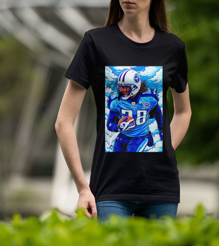 Chris Johnson 28 Tennessee Titans Running Back Football T-Shirt