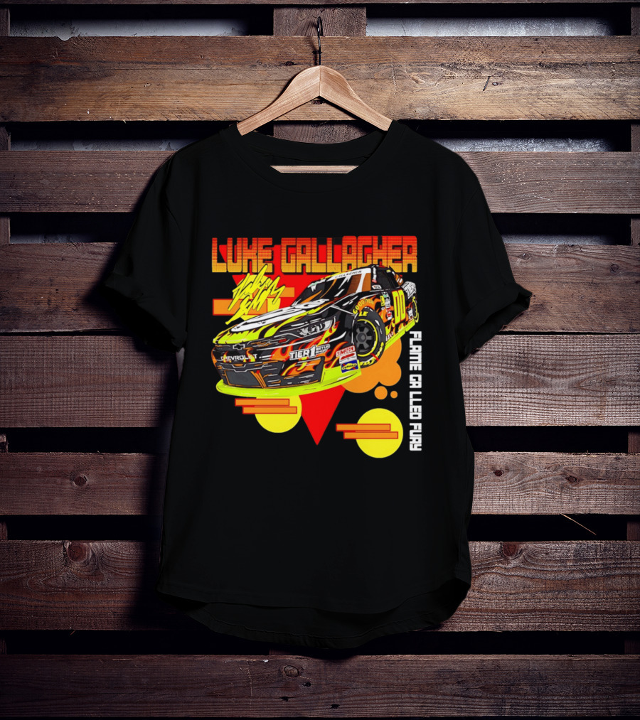 Luke Gallagher Flame Grilled Fury Tier 1 Racing 00 Car T-Shirt