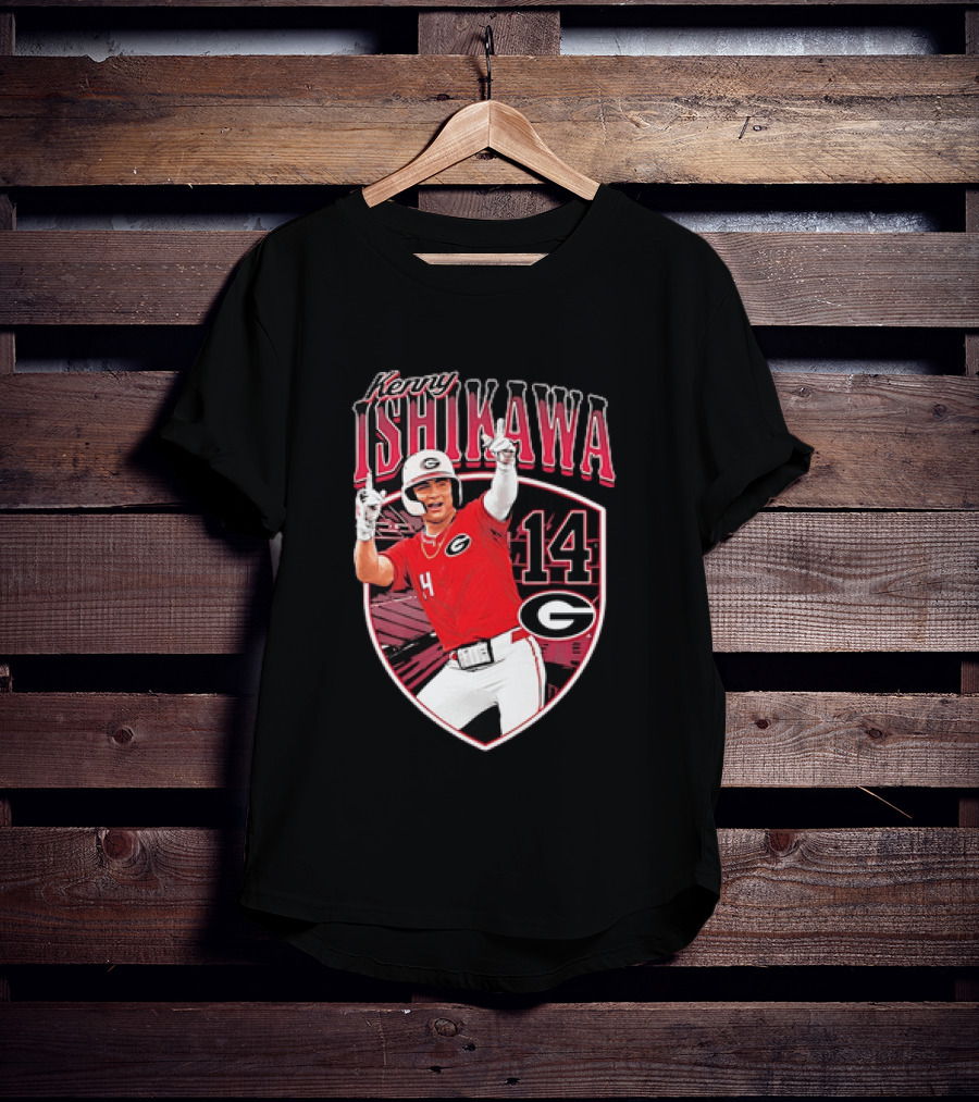 Kenny Ishikawa Georgia Bulldogs 14 Action Pose T-Shirt
