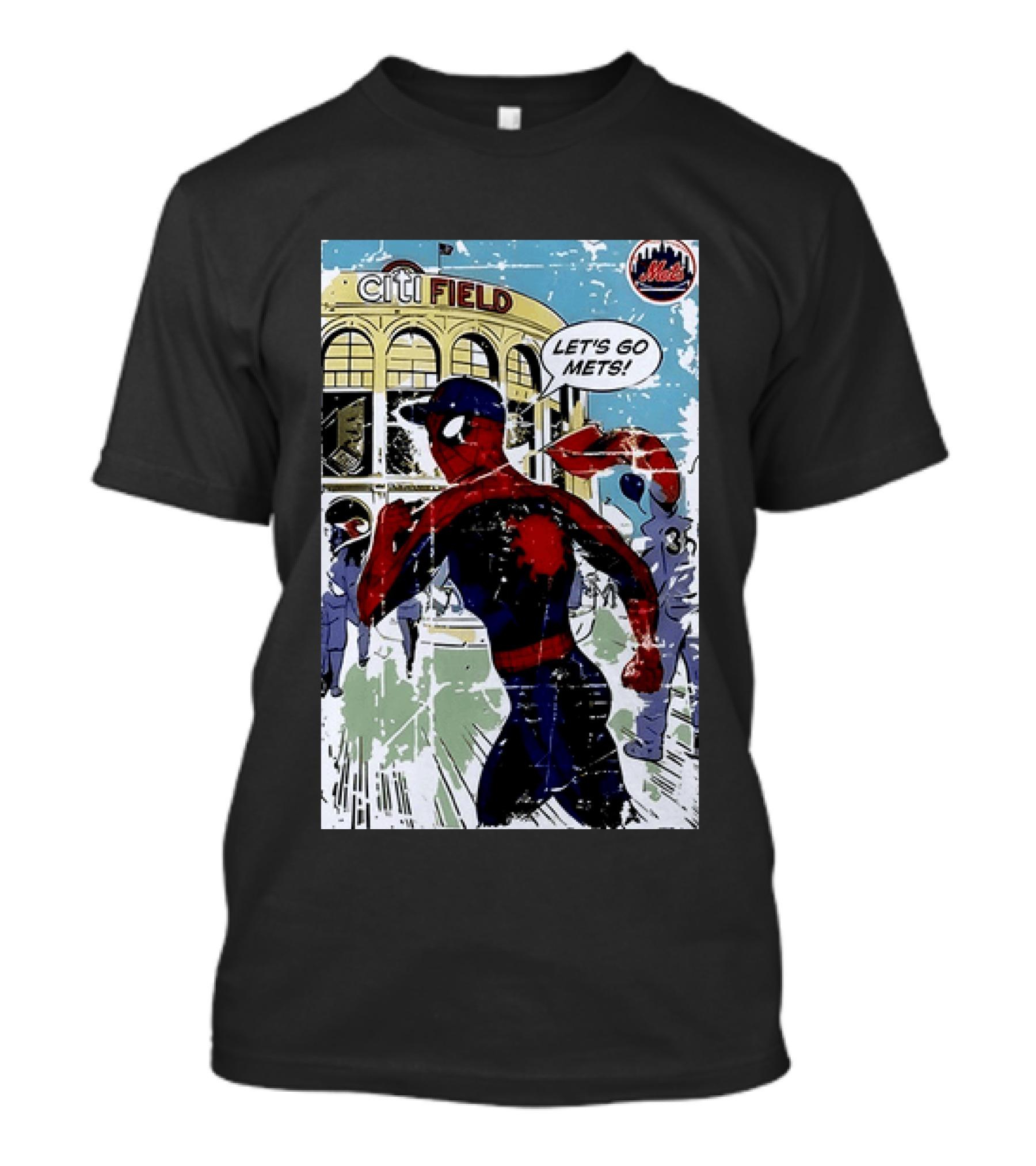 Citi Field New York Mets Spider Man Let's Go Mets 2026 T-Shirt