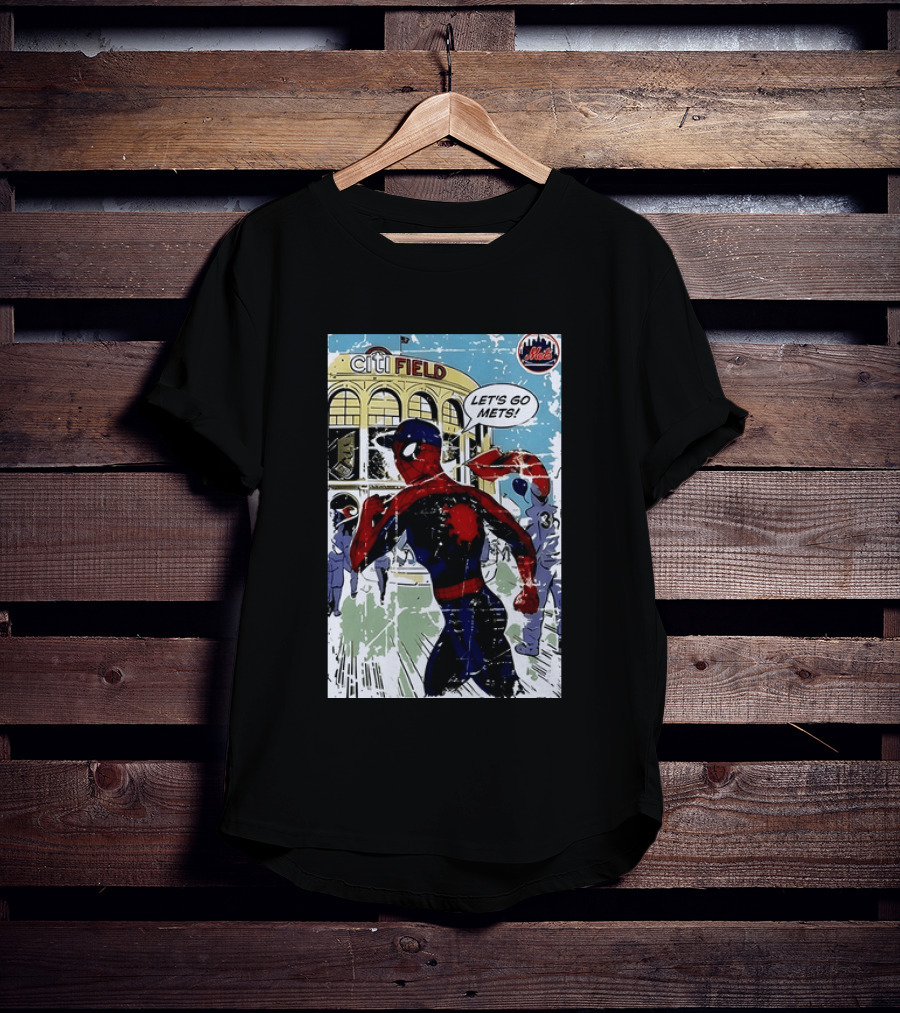 Citi Field New York Mets Spider Man Let's Go Mets 2026 T-Shirt