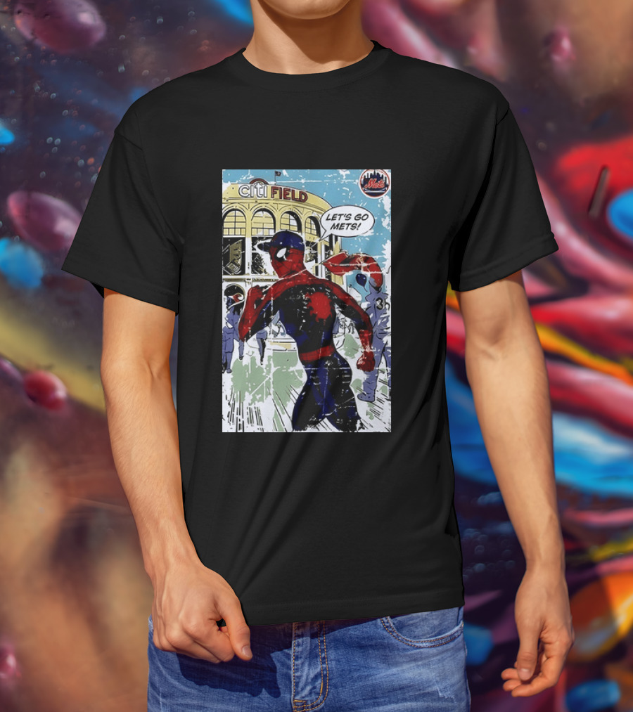 Citi Field New York Mets Spider Man Let's Go Mets 2026 T-Shirt