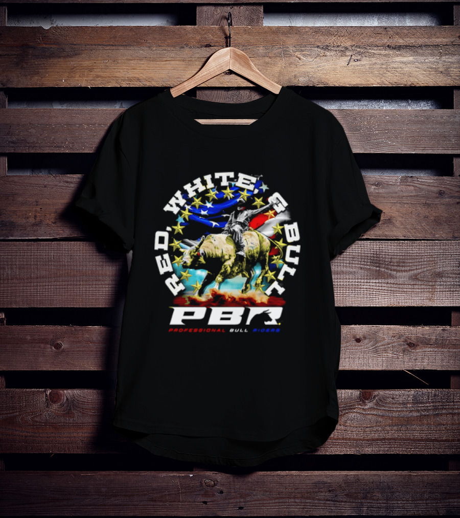 PBR Professional Bull Riders Red White And Bull Stars And Stripes T-Shirt
