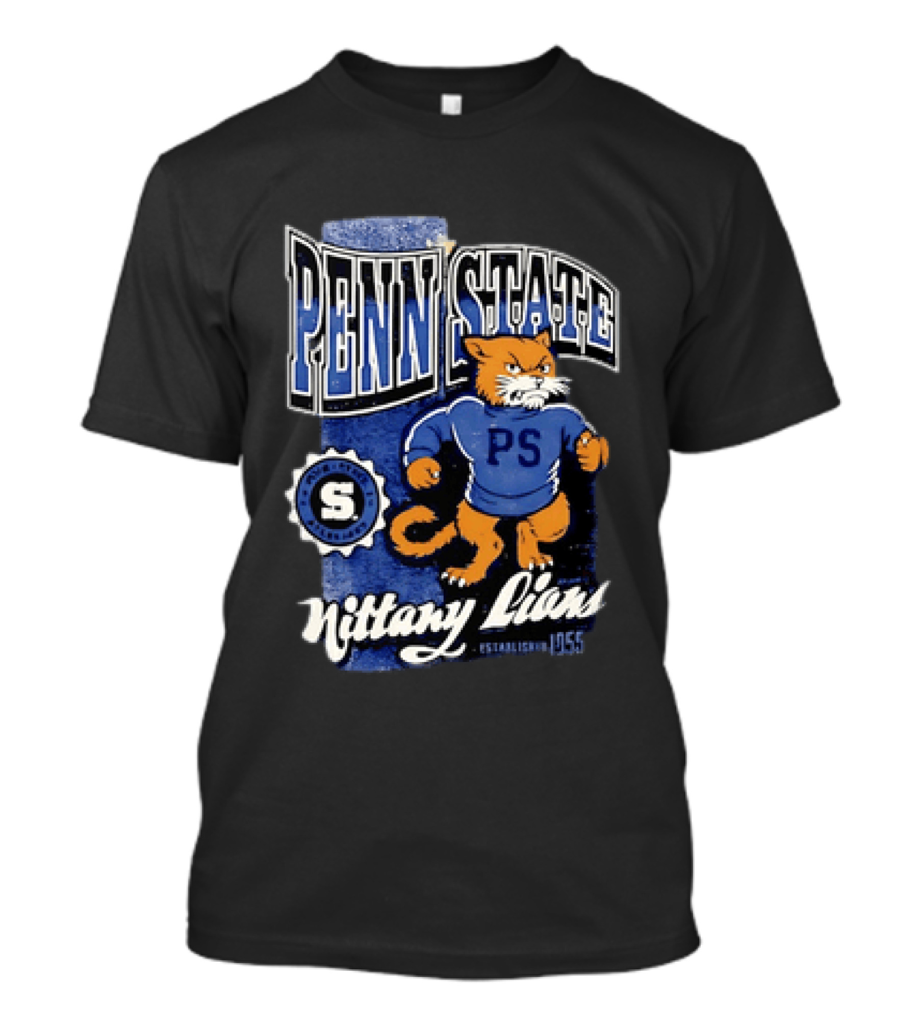 Penn State Nittany Lions PS Mascot Retro 1955 Established T-Shirt