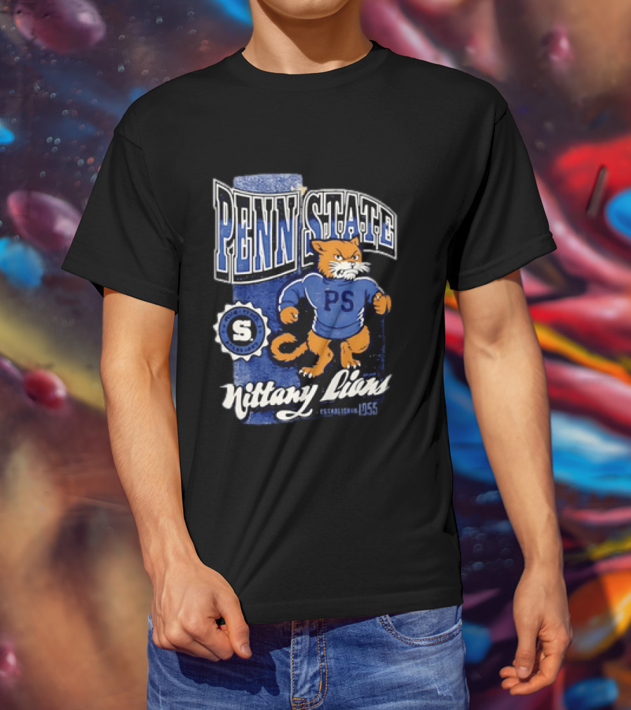 Penn State Nittany Lions PS Mascot Retro 1955 Established T-Shirt