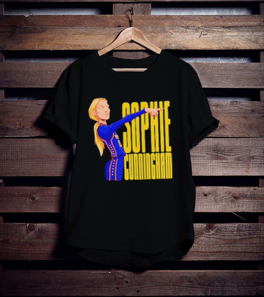 Sophie Cunningham Cartoon Indiana Fever Pointing T-Shirt