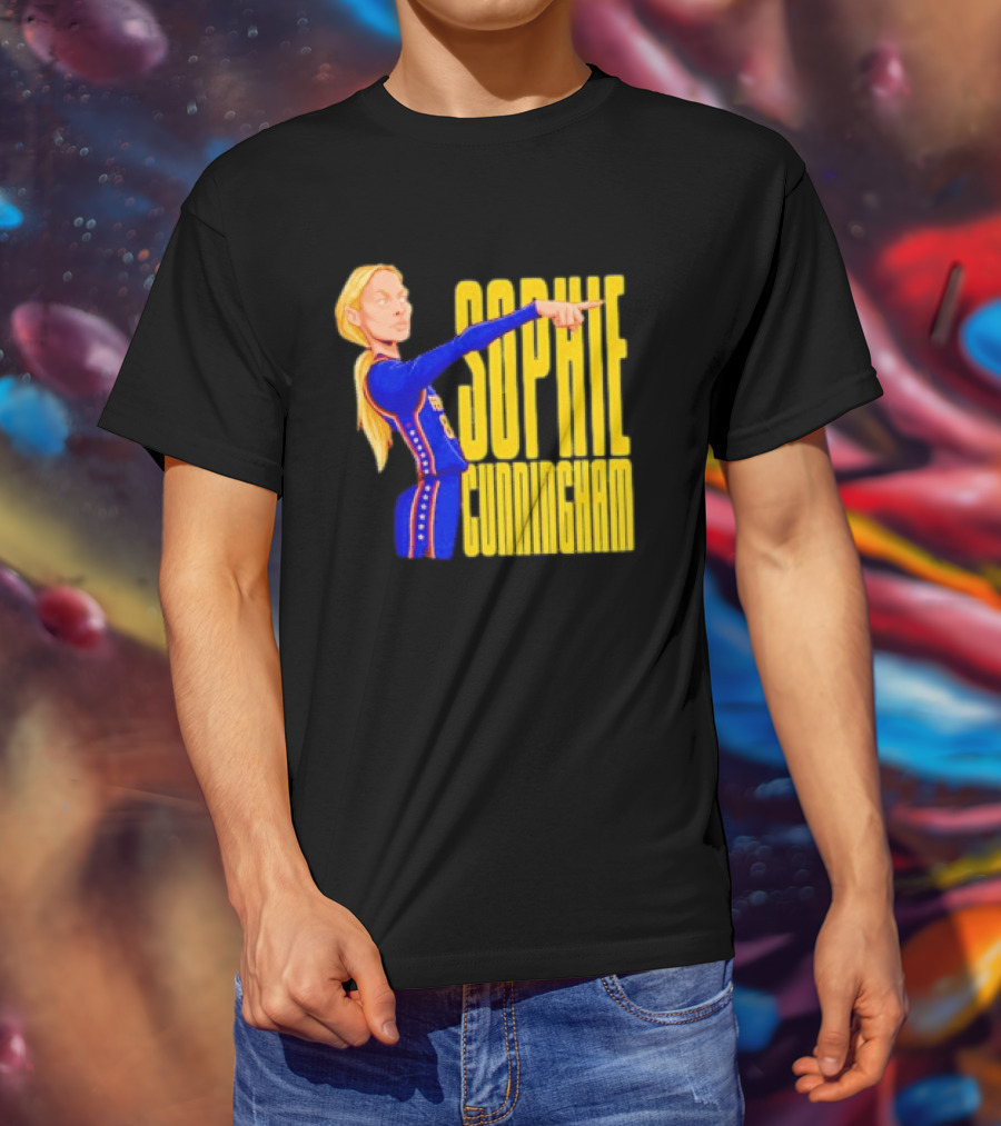 Sophie Cunningham Cartoon Indiana Fever Pointing T-Shirt
