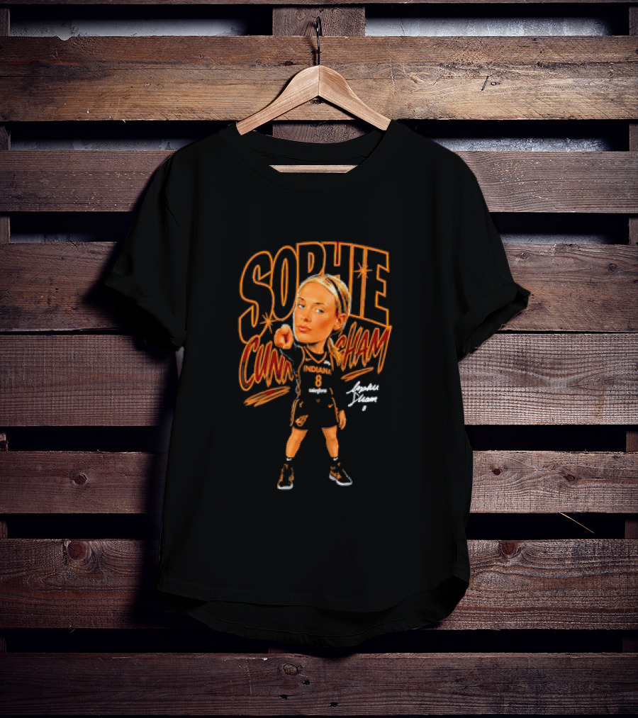 Sophie Cunningham Indiana Fever Point 90s Caricature Basketball Player T-Shirt