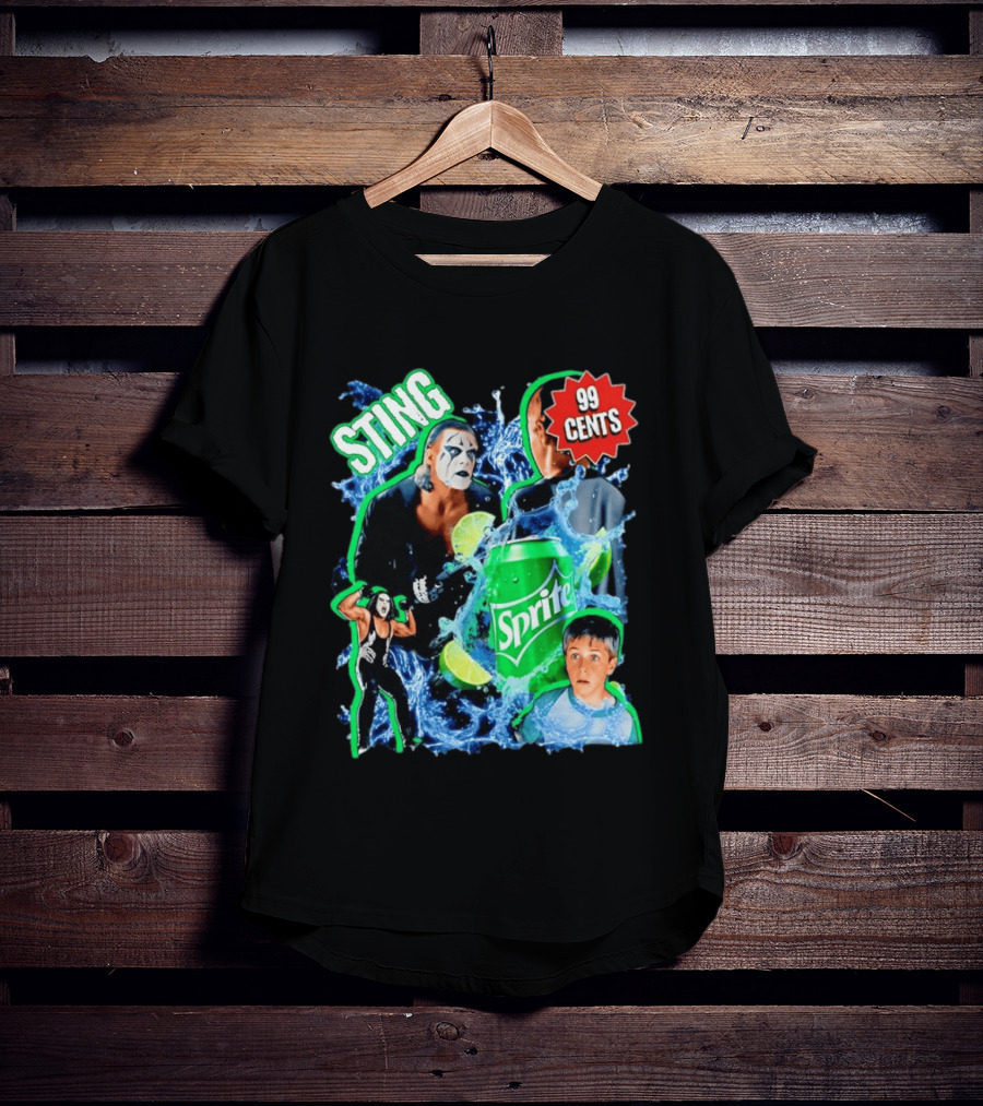Sting WCW Sprite 99 Cents Lime Water Splash Wrestling T-Shirt