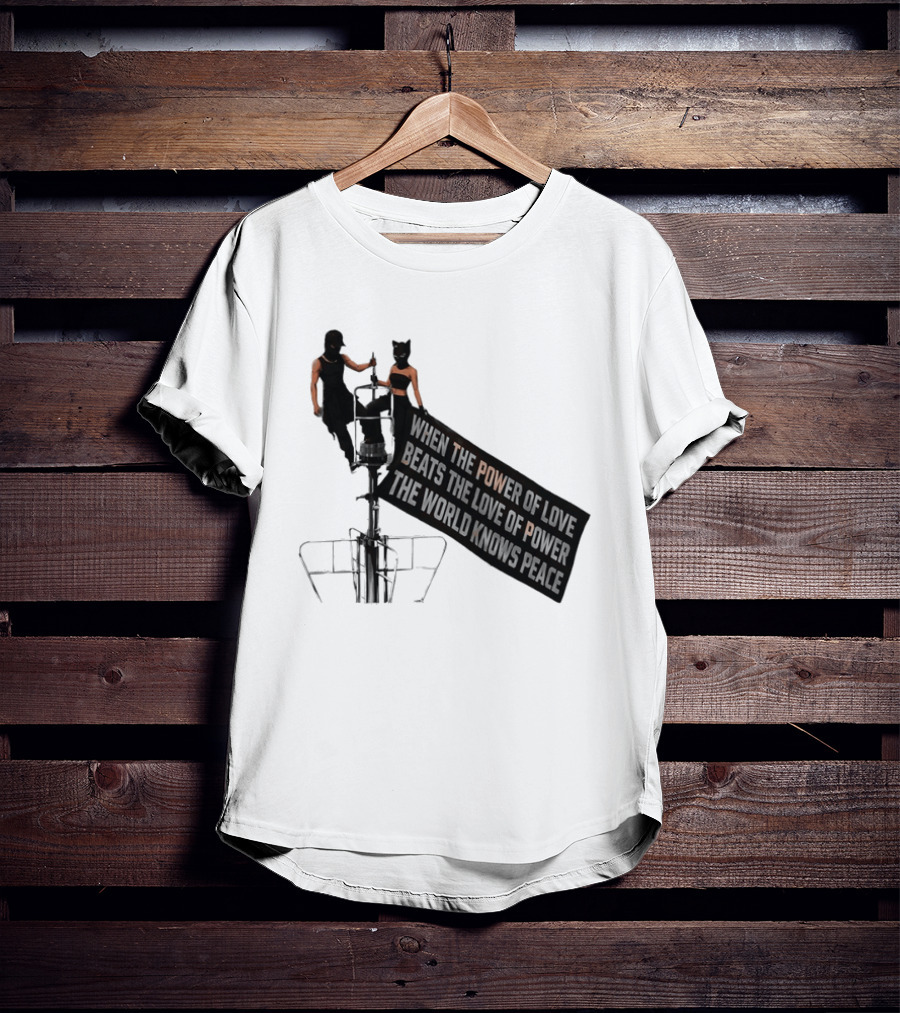 Angela Nikolau Ivan Beerkus Empire State Building Power Of Love Overpowering Love Of Power T-Shirt