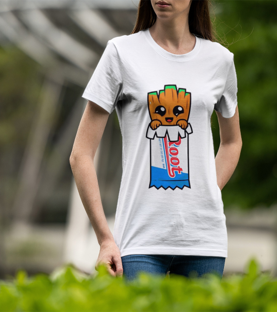 Baby Groot Guardians Of The Galaxy Root Candy Cartoon T-Shirt