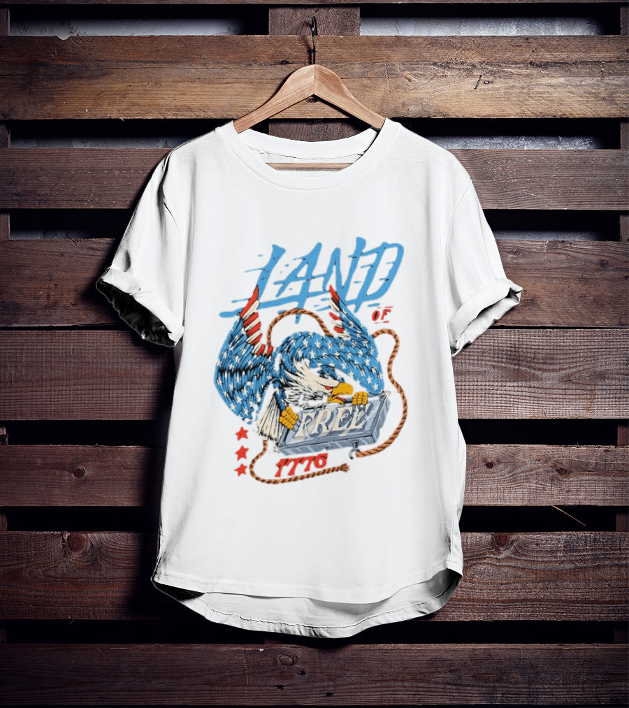 Land Of The Free 1776 Bald Eagle Patriotism T-Shirt