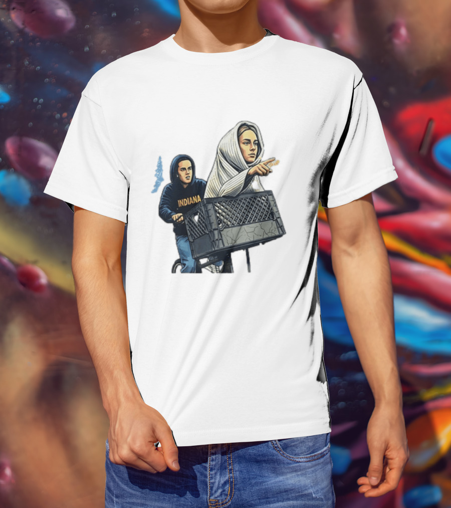 Caitlin Clark Sophie Cunningham E.T. Indiana Bike Basket T-Shirt
