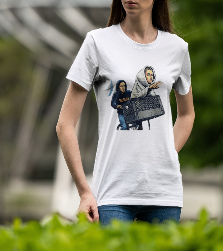 Caitlin Clark Sophie Cunningham E.T. Indiana Bike Basket T-Shirt