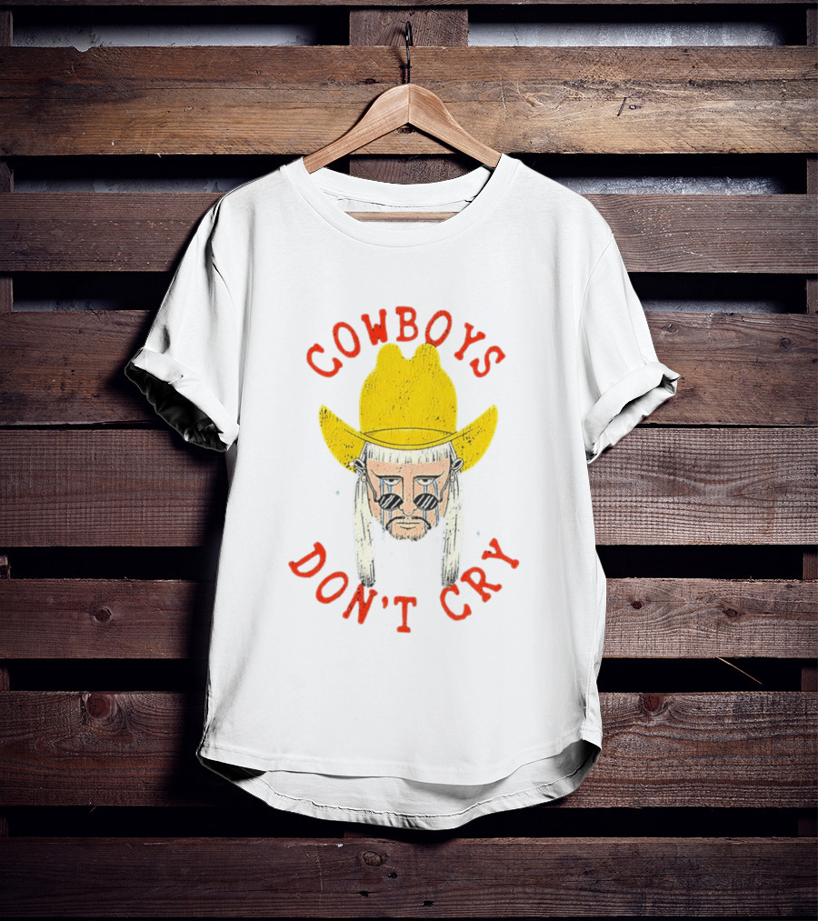 Cowboys Don't Cry Yellow Hat Sad Face T-Shirt