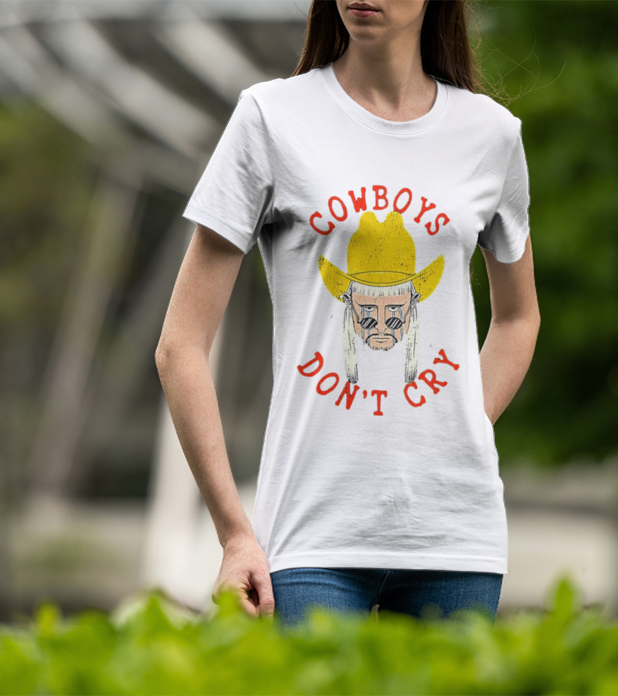 Cowboys Don't Cry Yellow Hat Sad Face T-Shirt