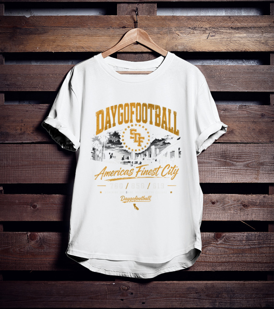 Daygo Football San Diego America's Finest City 760 858 619 California SDP Stadium T-Shirt