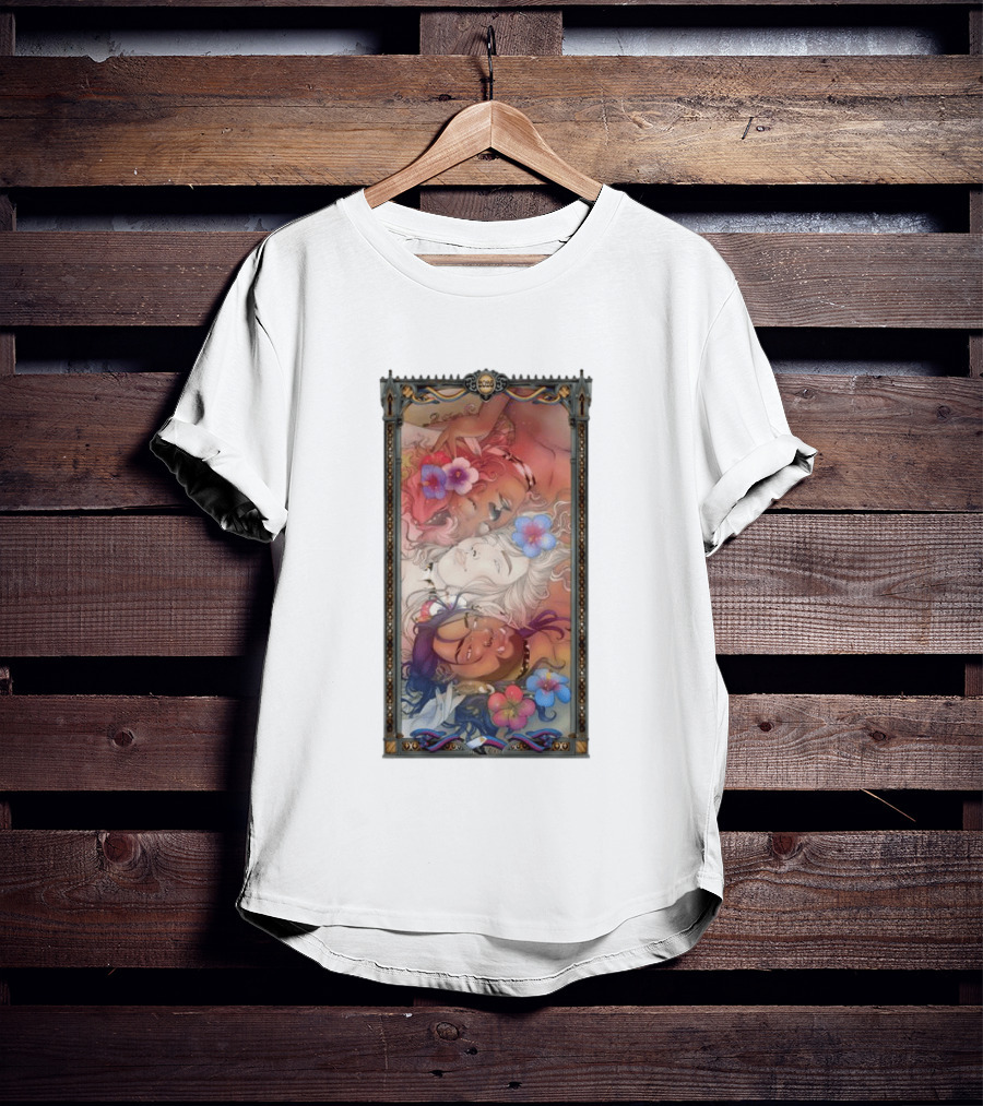 Fantasy Trio 2026 Hibiscus Flowers Tarot Card Pride Month T-Shirt