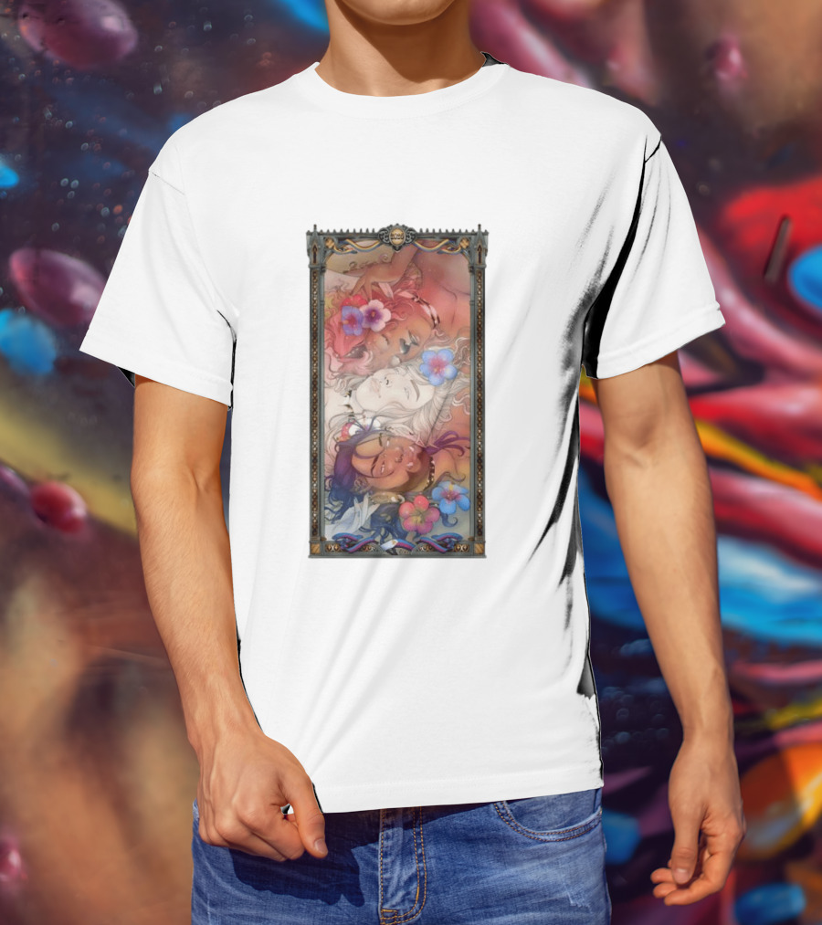 Fantasy Trio 2026 Hibiscus Flowers Tarot Card Pride Month T-Shirt