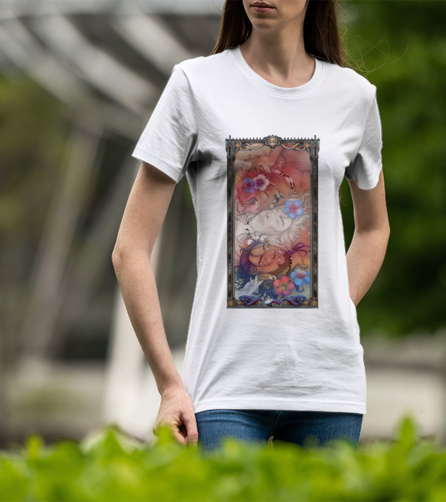 Fantasy Trio 2026 Hibiscus Flowers Tarot Card Pride Month T-Shirt