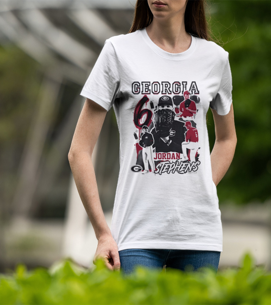 Georgia Bulldogs 6 Jordan Stephens Football T-Shirt