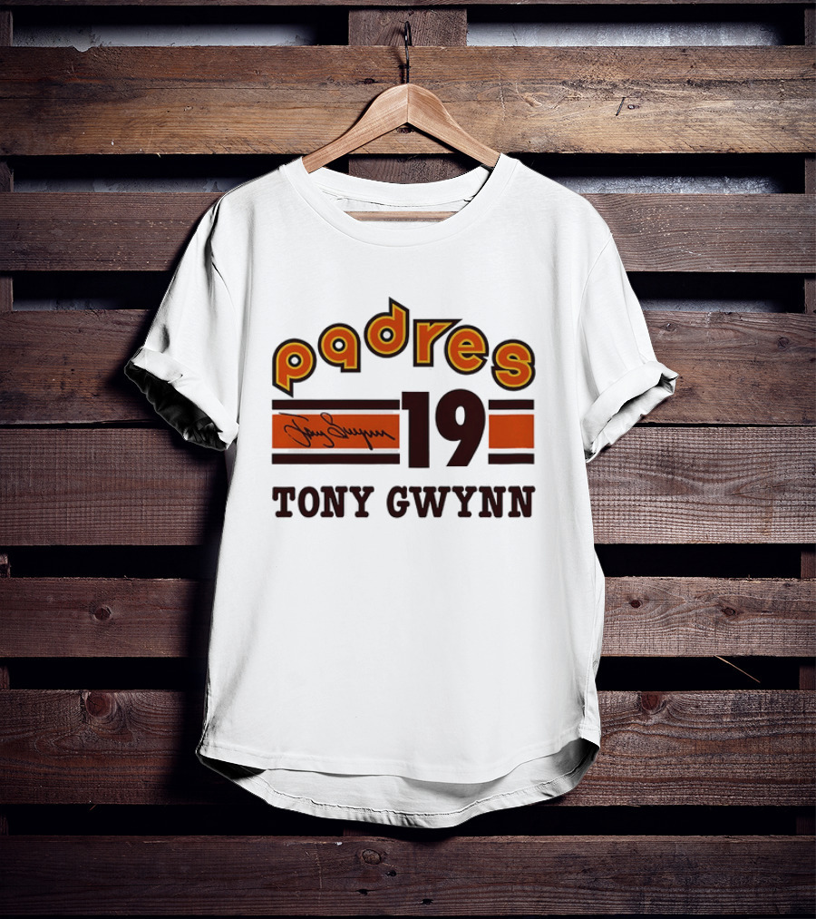 Padres 19 Tony Gwynn Signature T-Shirt