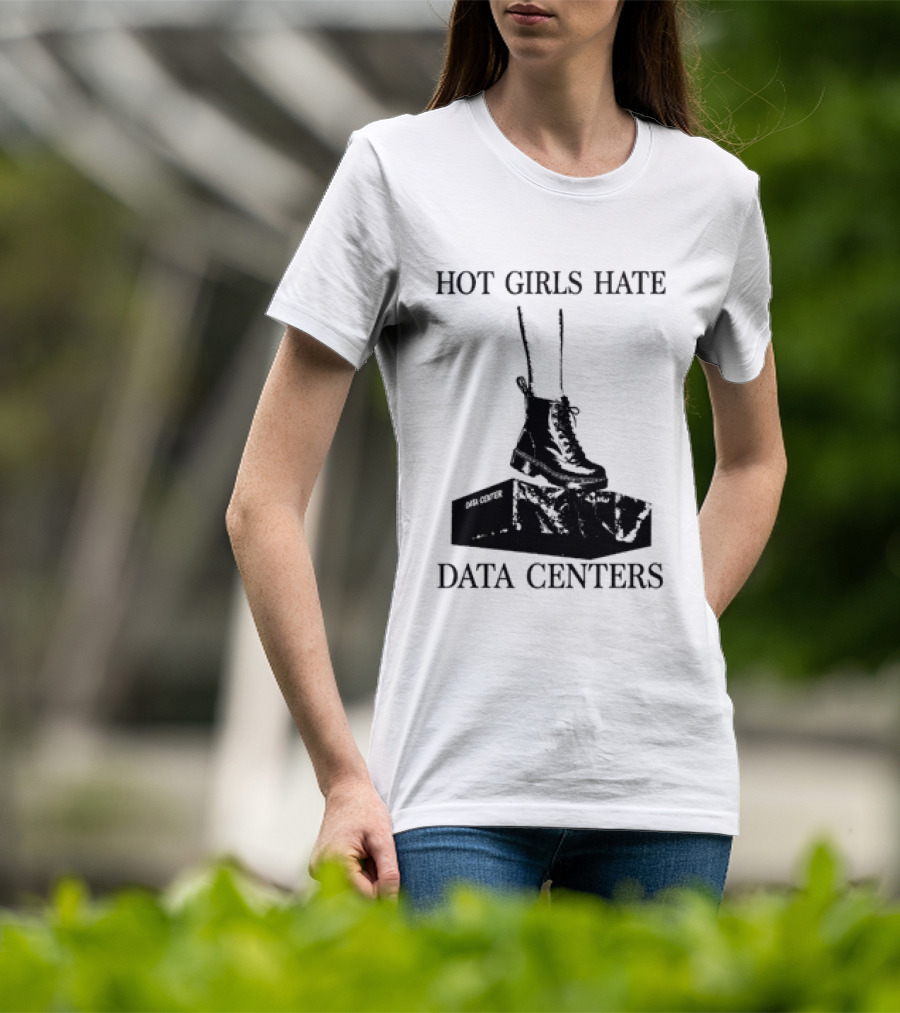 Hot Girls Hate Data Centers With Boots Stomping Computers T-Shirt