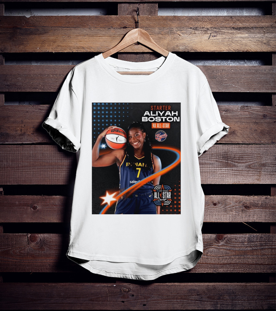 Starter Aliyah Boston 4x All Star Ind State Fever AT&T WNBA All Star 2026 Chicago T-Shirt