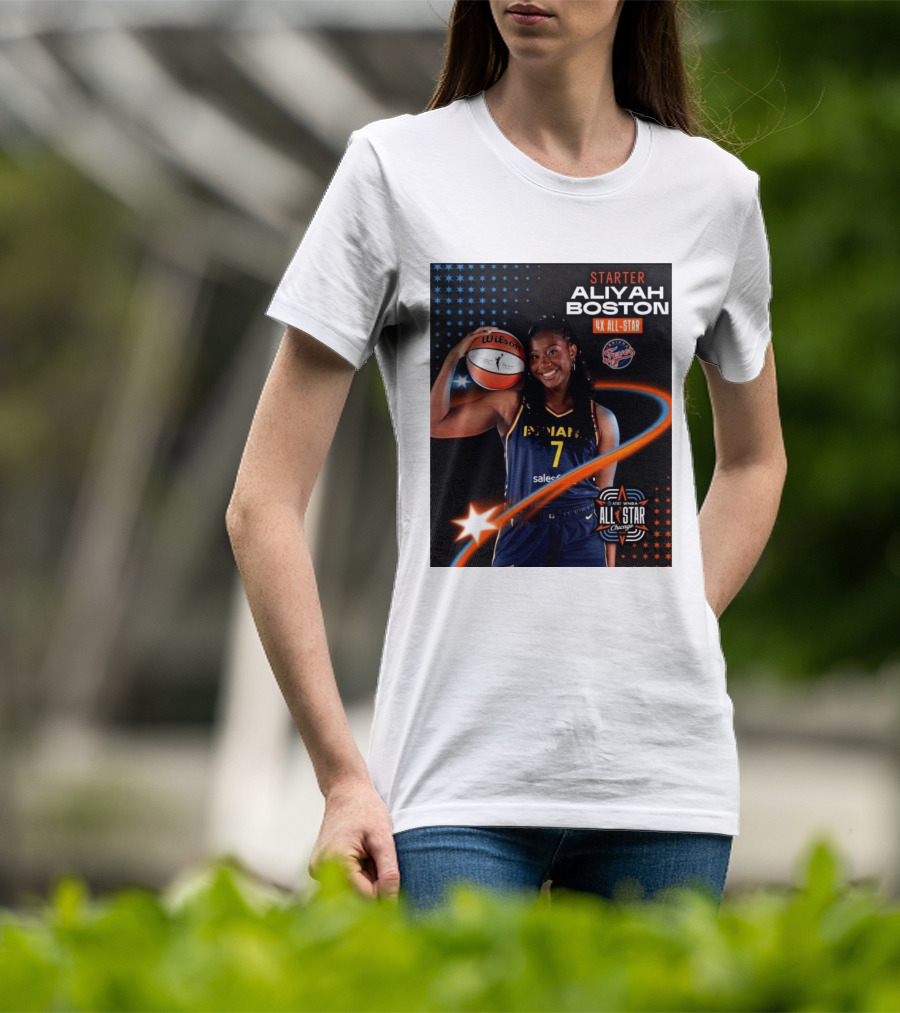 Starter Aliyah Boston 4x All Star Ind State Fever AT&T WNBA All Star 2026 Chicago T-Shirt