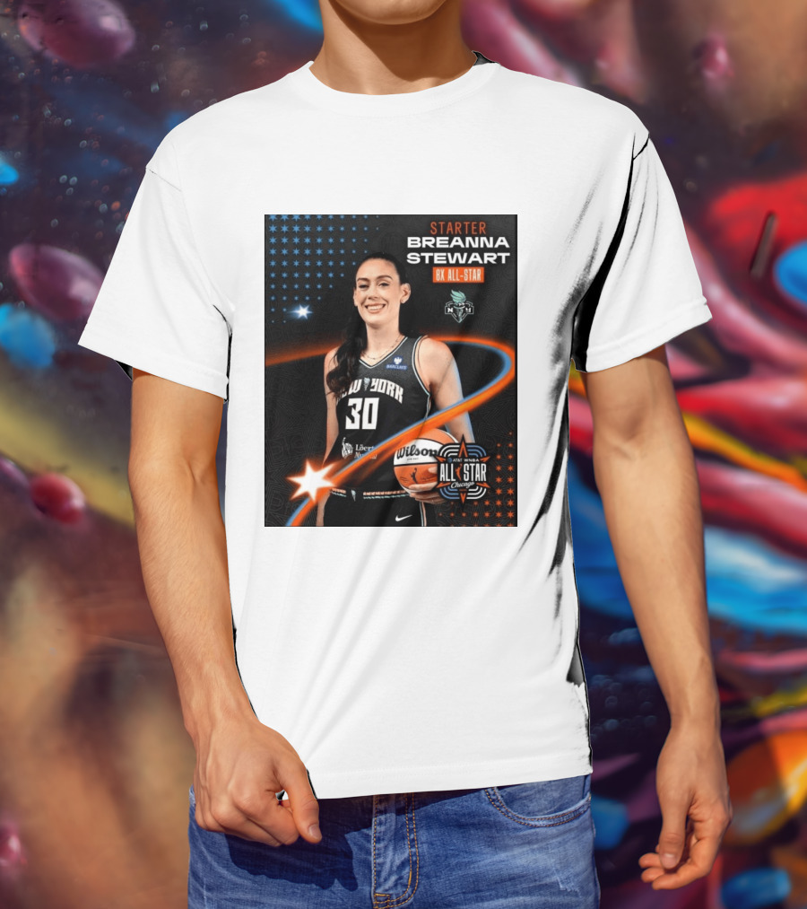 Starter Breanna Stewart 8X All Star New York Liberty AT&T WNBA All Star Chicago T-Shirt