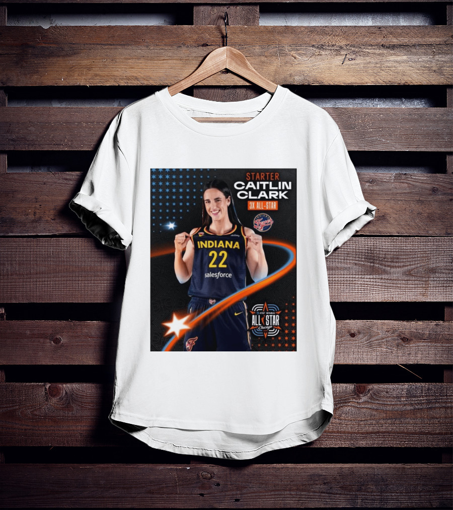 Starter Caitlin Clark Indiana 3X All Star Fever AT&T WNBA All Star Chicago T-Shirt