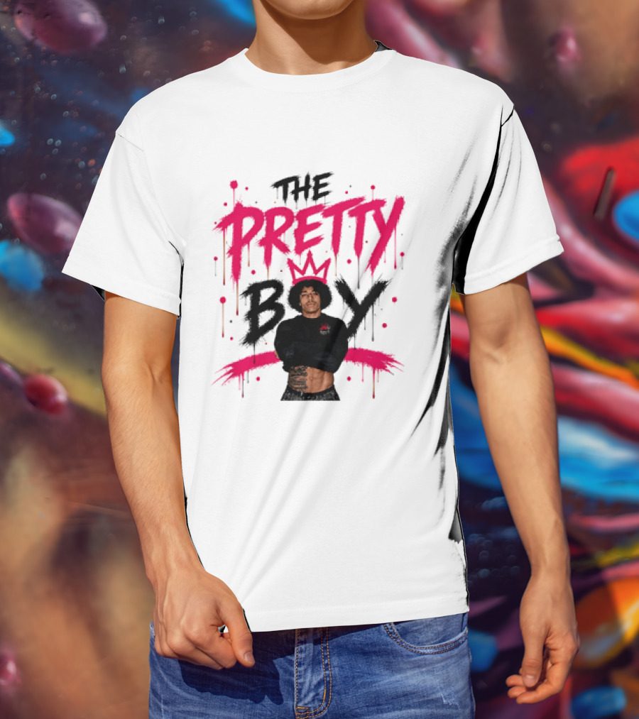The Pretty Boy Jay King Crop Top With Pink Crown And Dripping Letters T-Shirt