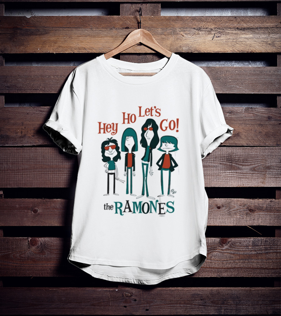 The Ramones Hey Ho Let's Go Cartoon Band Members T-Shirt