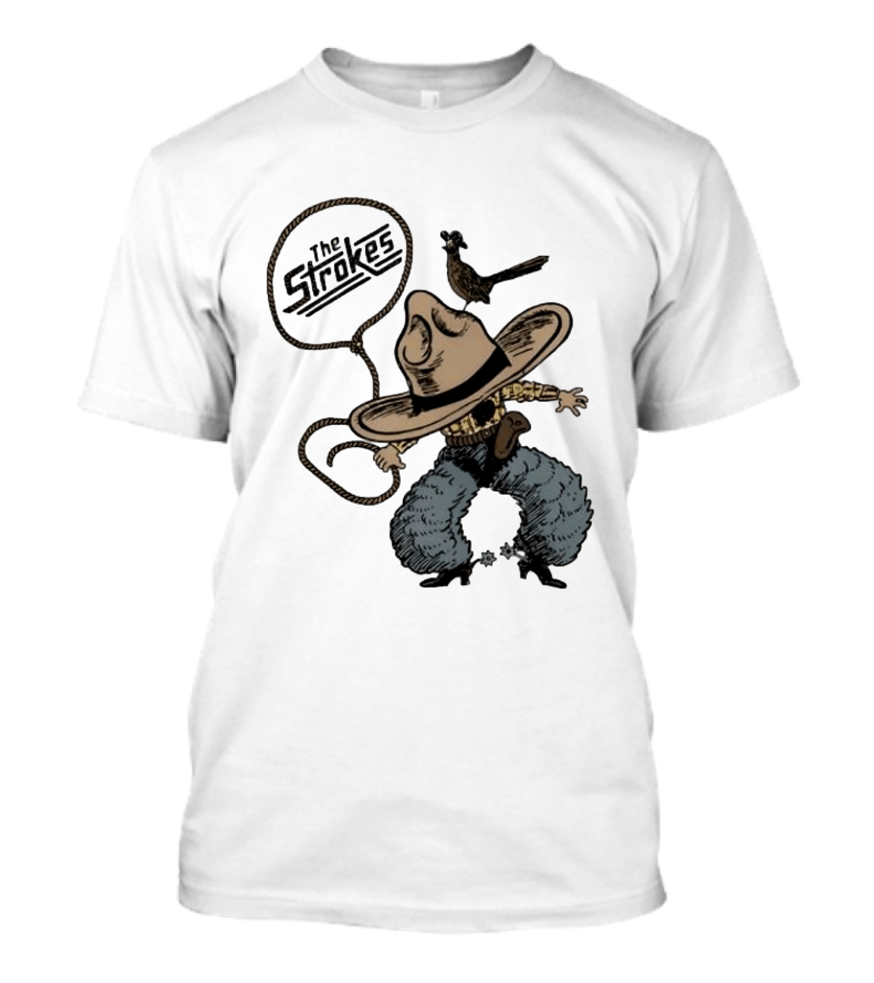 The Strokes Cowboy Roadrunner Western Lasso Band Music T-Shirt