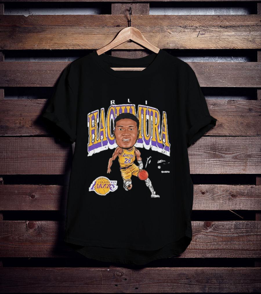 Rui Hachimura Los Angeles Lakers Big Head 28 T-Shirt