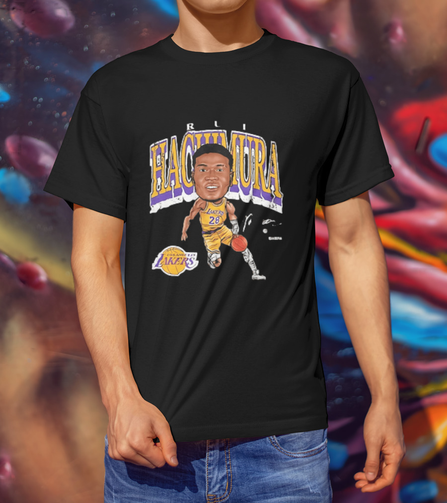 Rui Hachimura Los Angeles Lakers Big Head 28 T-Shirt