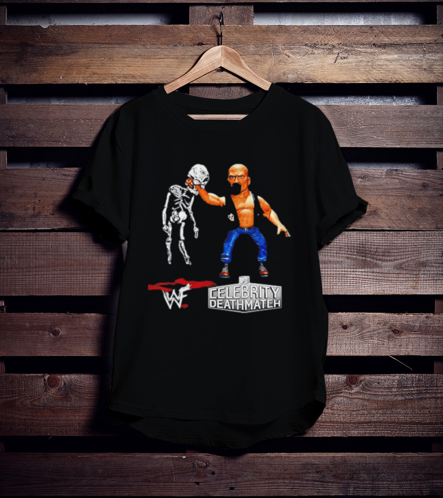 Stone Cold Steve Austin Holding Skeleton WWF MTV Celebrity Deathmatch T-Shirt