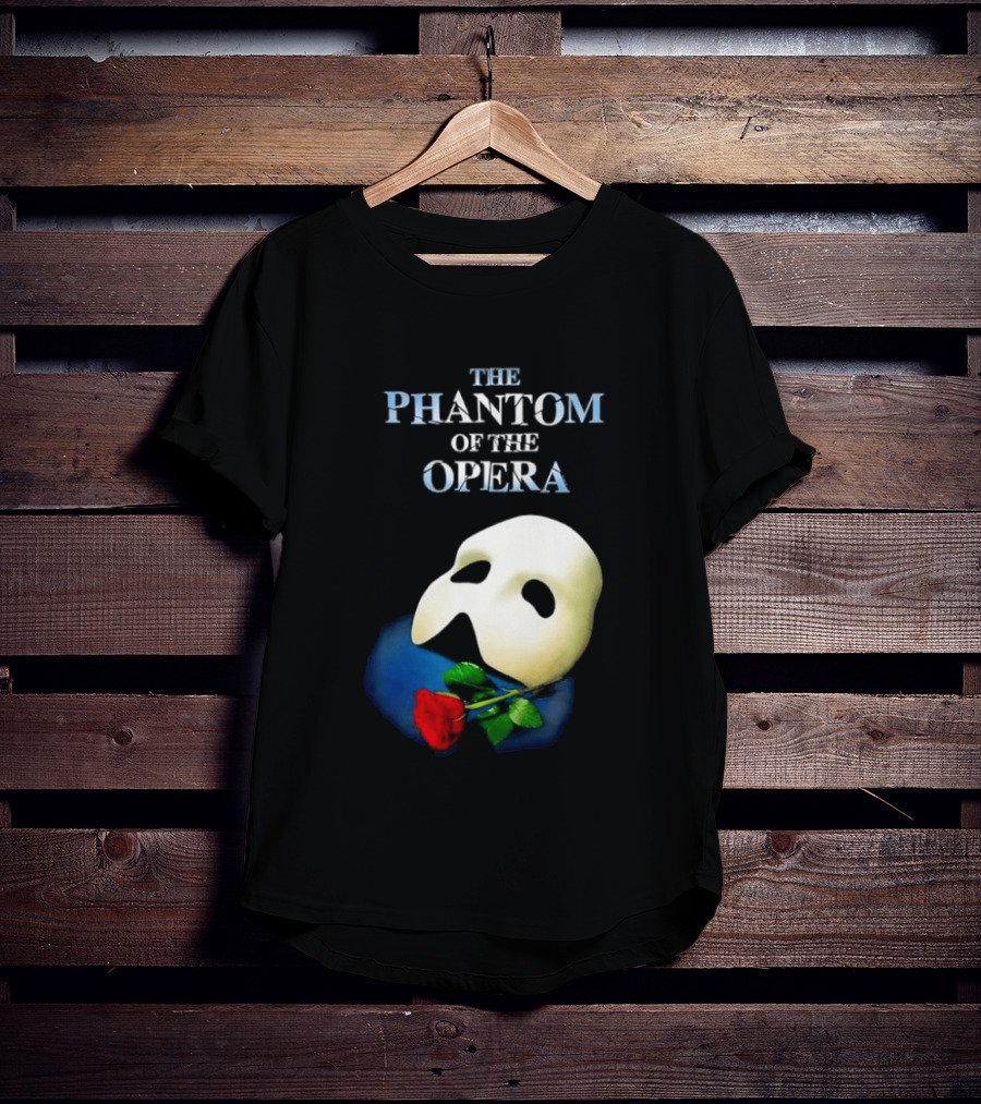 The Phantom Of The Opera Mask With Red Rose T-Shirt
