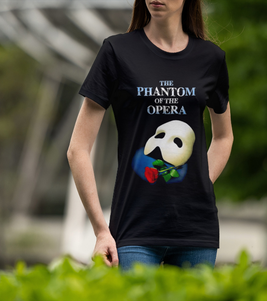 The Phantom Of The Opera Mask With Red Rose T-Shirt