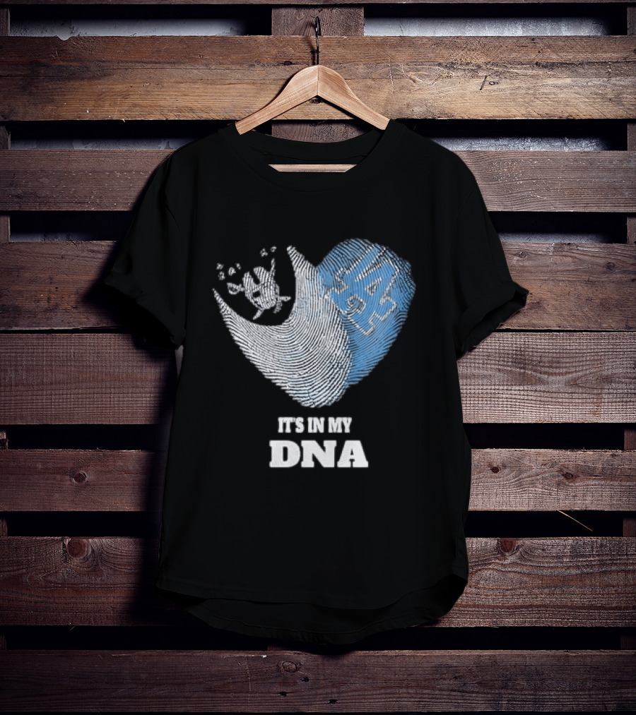 Los Angeles Raiders Dodgers Fingerprint Heart It's In My DNA T-Shirt