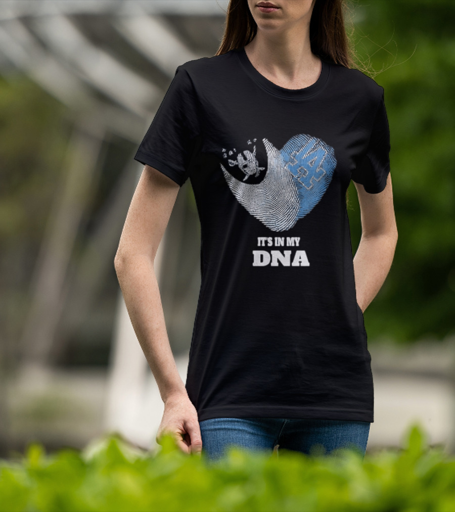Los Angeles Raiders Dodgers Fingerprint Heart It's In My DNA T-Shirt