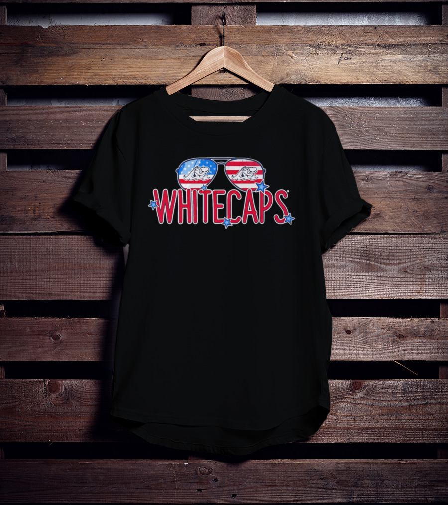 West Michigan Whitecaps American Flag Sunglasses Stars T-Shirt