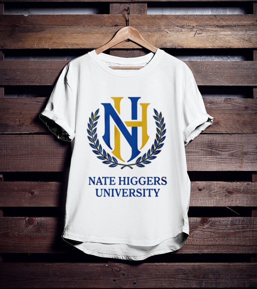 Nate Higgers University NH Crest And Laurel T-Shirt