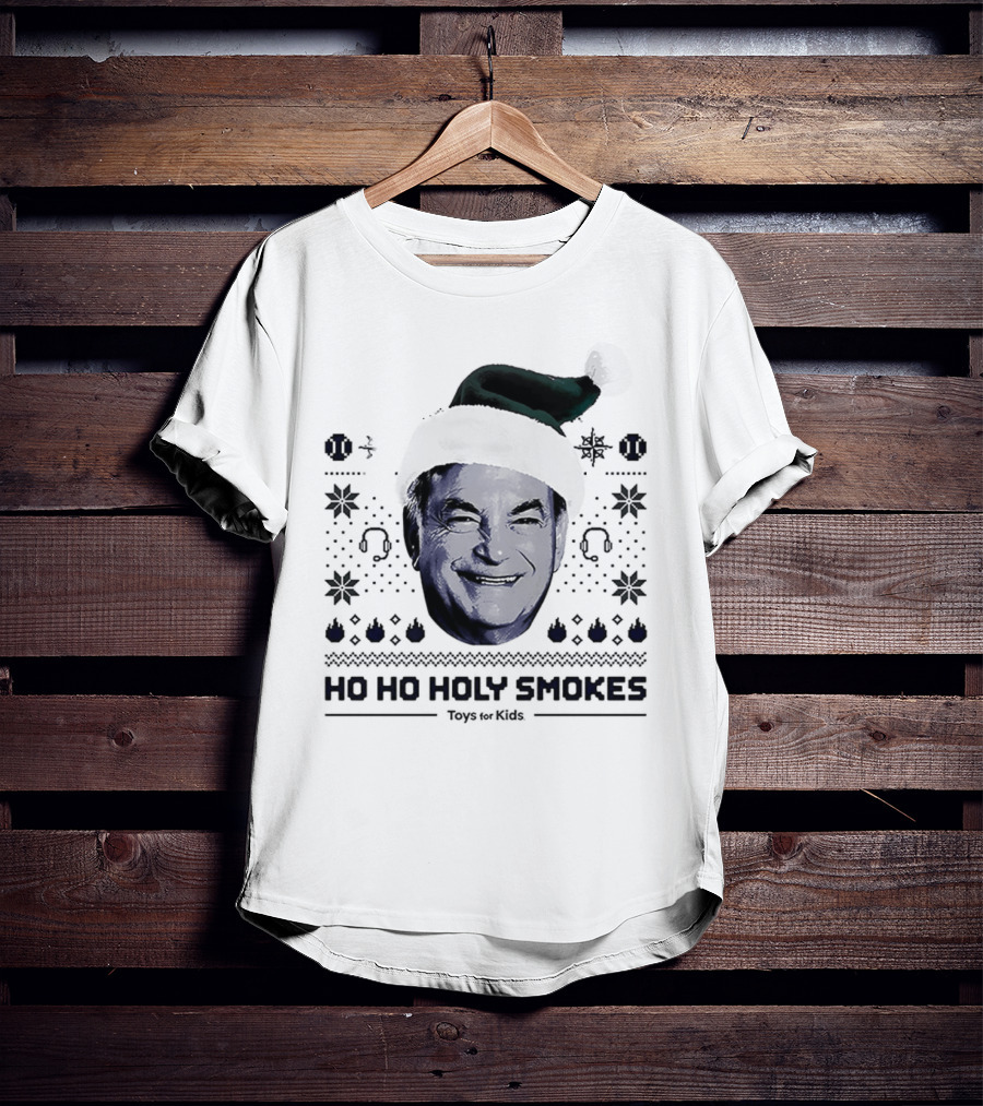 Rick Rizzs Ho Ho Holy Smokes Santa Hat Mariners Rizzsmas In July T-Shirt