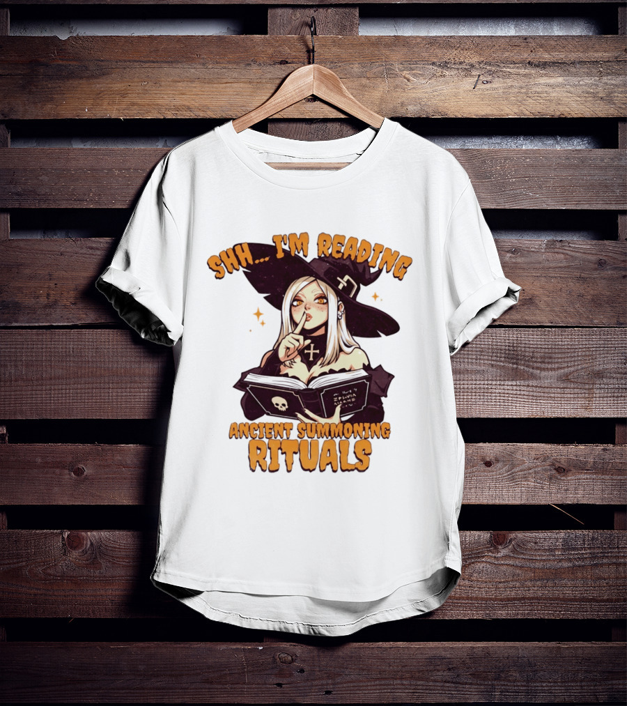 Shh I'm Reading Ancient Summoning Rituals Witch Gothic Spellcaster T-Shirt