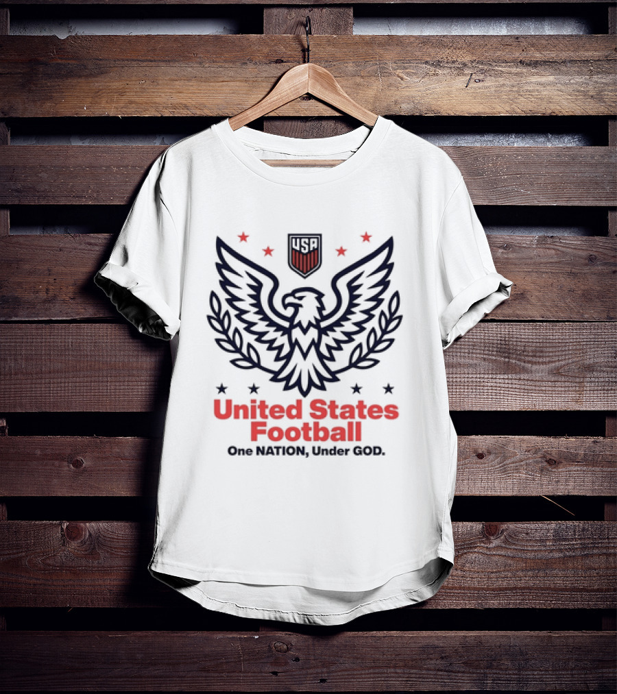 United States Football USA Eagle Emblem One Nation Under God T-Shirt