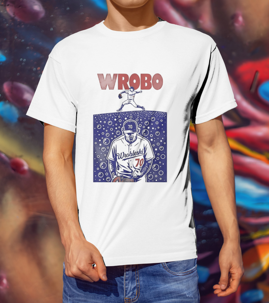 Wrobo Shark Justin Wrobleski Los Angeles Dodgers Baseball T-Shirt