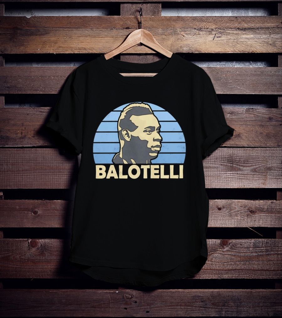 Balotelli Retro Style Italian Footballer Profile T-Shirt