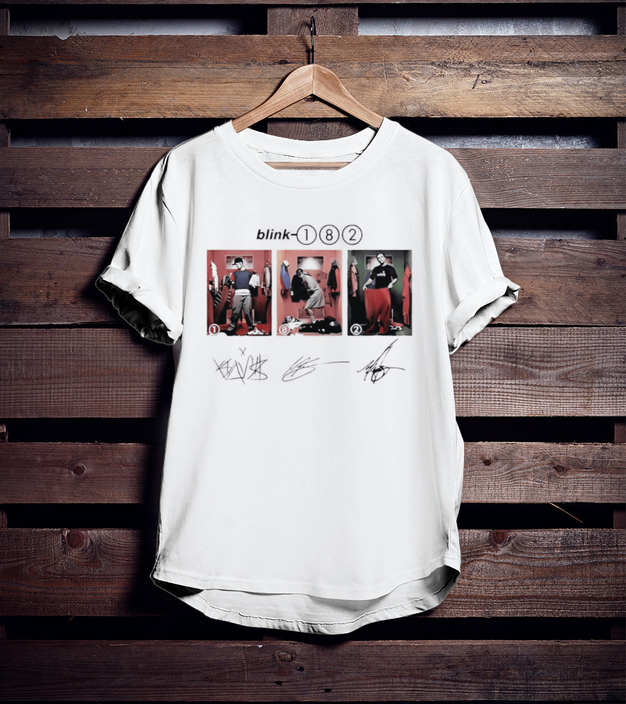 Blink 182 Trio Album Art With Autographs T-Shirt